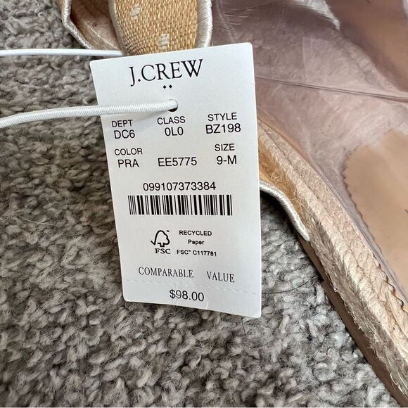 NWOB J. Crew Scalloped polka-dot slide sandals in Polkadot Raffia | Size 9 - Picture 6 of 6